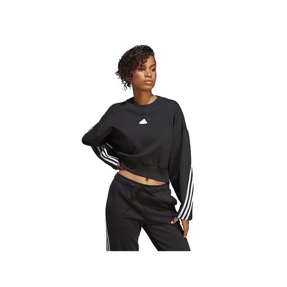 adidas Tops - Adidas Women's Black Future Icons 3-stripes Cotton Blend Sweatshirt